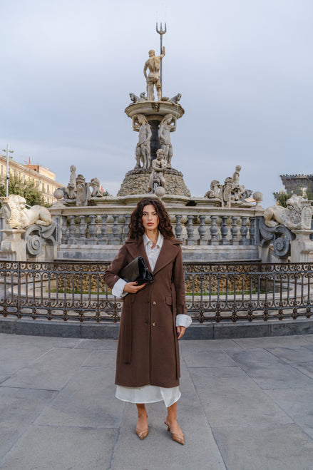 CAPPOTTO A 3 BOTTONI CON CINTURA