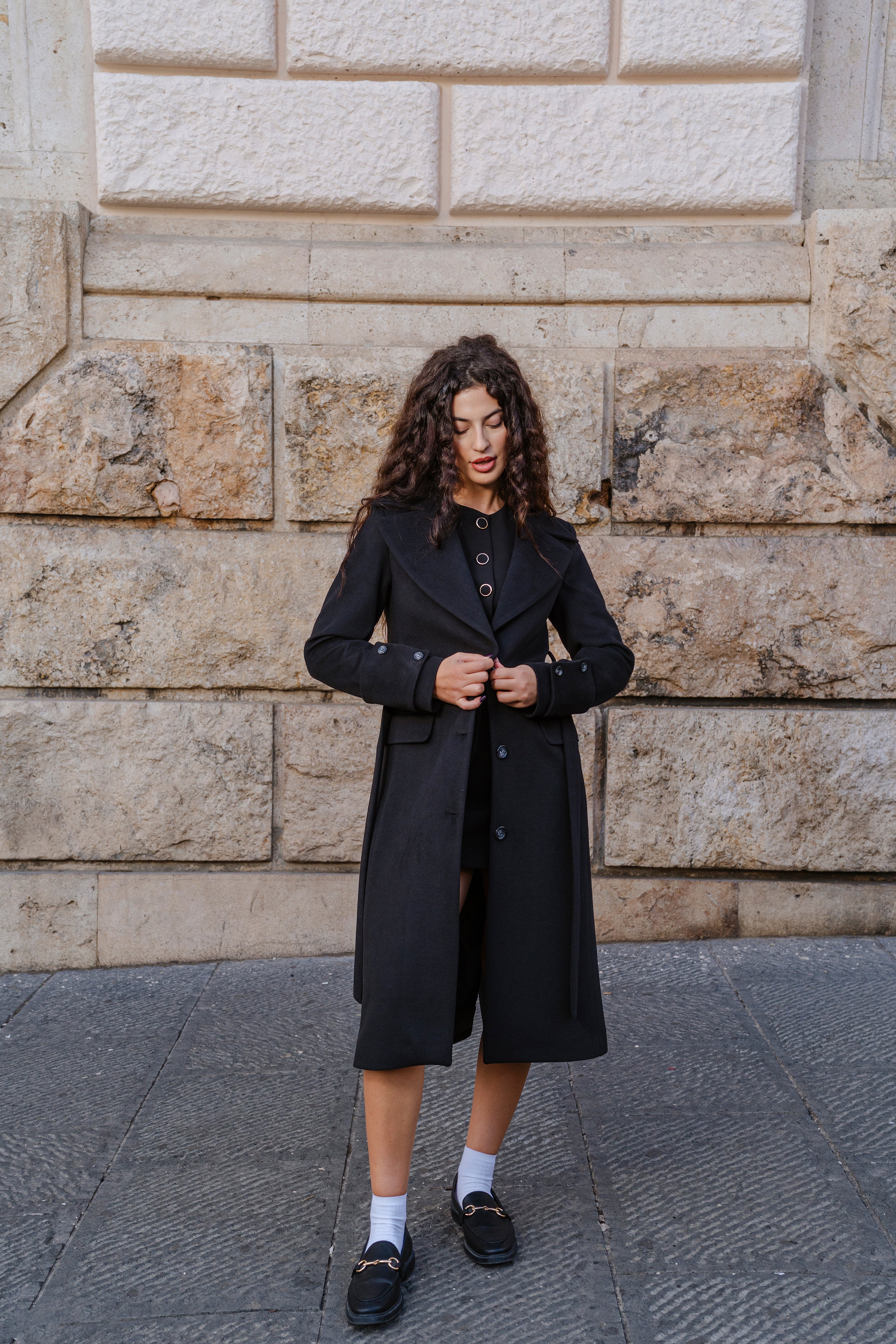 CAPPOTTO A 3 BOTTONI CON CINTURA