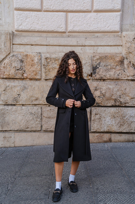 CAPPOTTO A 3 BOTTONI CON CINTURA