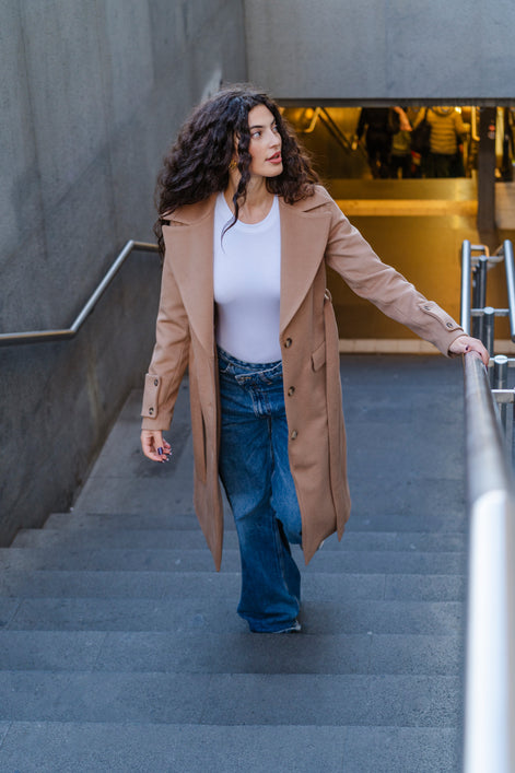 CAPPOTTO A 3 BOTTONI CON CINTURA