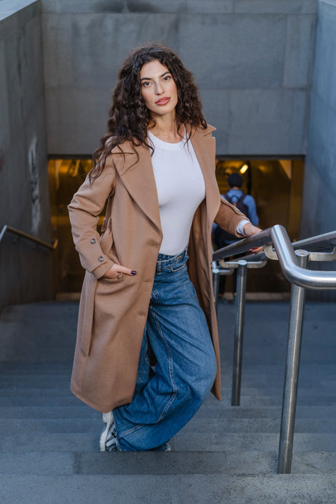 CAPPOTTO A 3 BOTTONI CON CINTURA